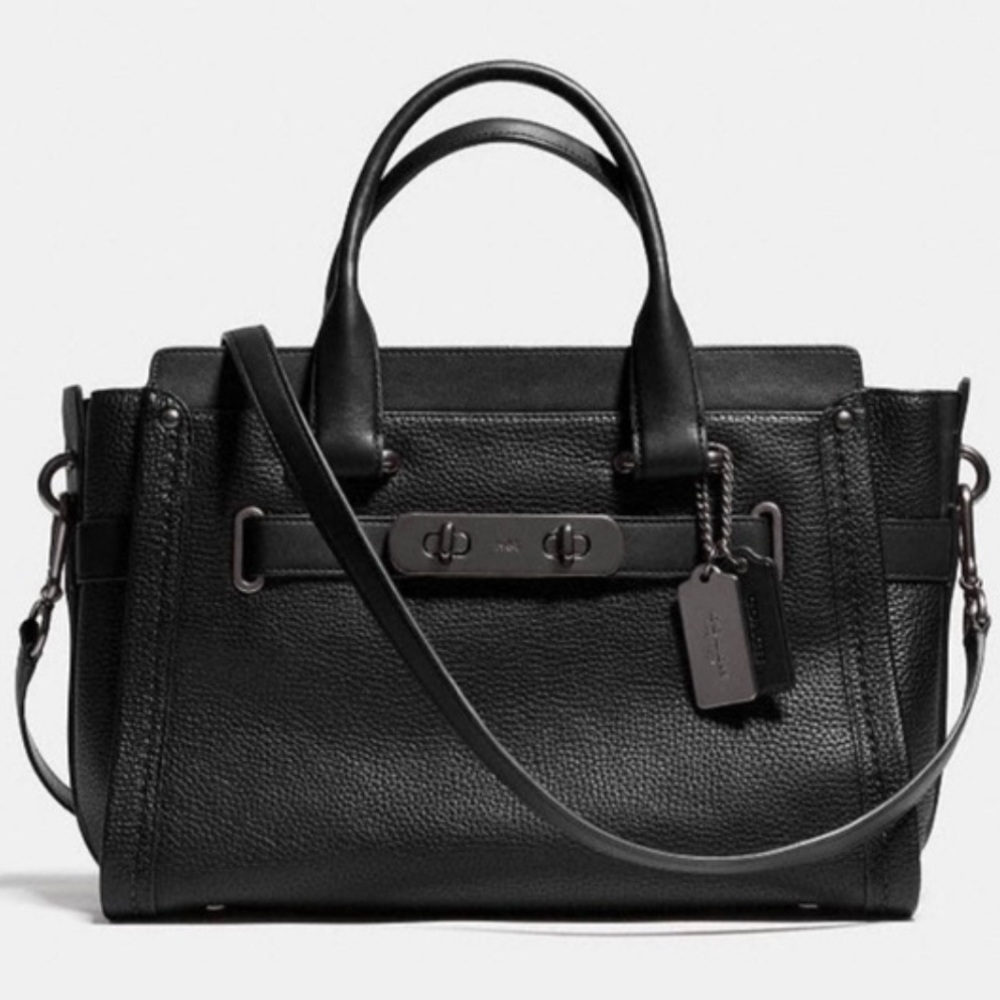 Coach Swagger purse with all matte black hardware
